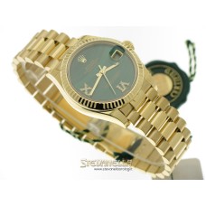 Rolex Datejust 31 ref. 278278-0004 oro giallo 18kt Malachite 6/9 diamanti President nuovo